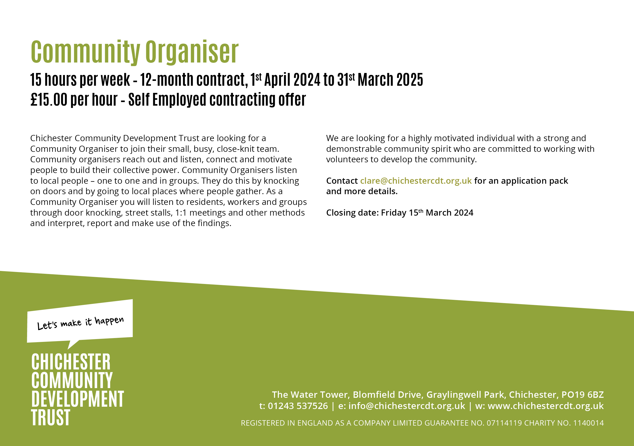 You are currently viewing We are looking for a Community Organiser!