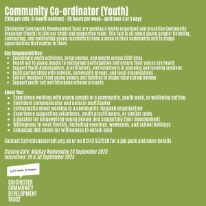 Read more about the article We’re Hiring: Community Co-ordinator (Youth)